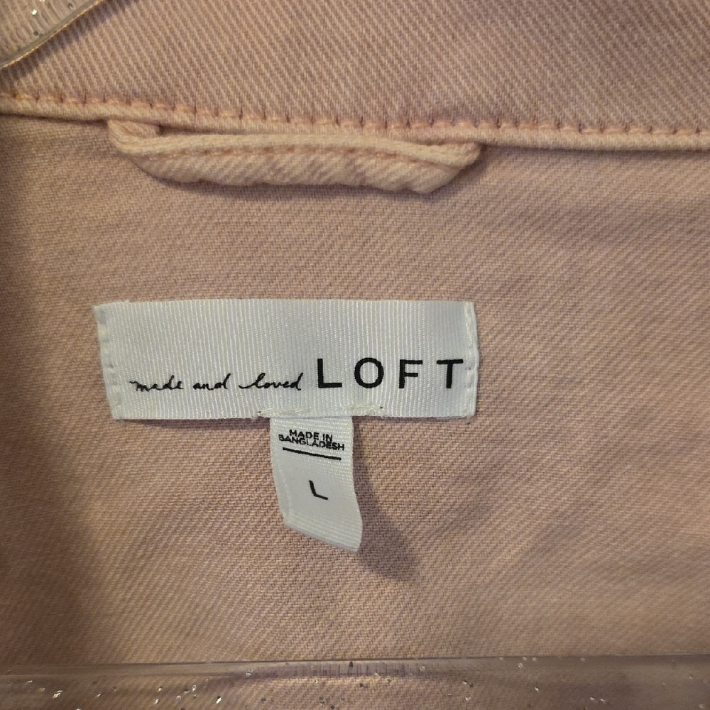 LOFT Light Pink Denim Jacket - Picture 3 of 6